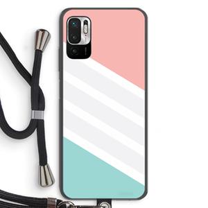 CaseCompany Strepen pastel: Xiaomi Redmi Note 10 5G Transparant Hoesje met koord