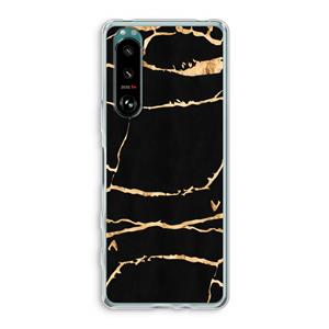 CaseCompany Gouden marmer: Sony Xperia 5 III Transparant Hoesje