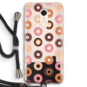 CaseCompany Donuts: Xiaomi Redmi 5 Transparant Hoesje met koord
