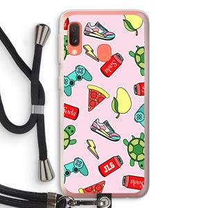 CaseCompany Things Jamie Loves: Samsung Galaxy A20e Transparant Hoesje met koord