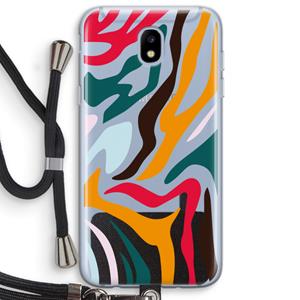 CaseCompany Colored Zebra: Samsung Galaxy J5 (2017) Transparant Hoesje met koord