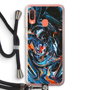 CaseCompany Black Unicorn: Samsung Galaxy A20e Transparant Hoesje met koord