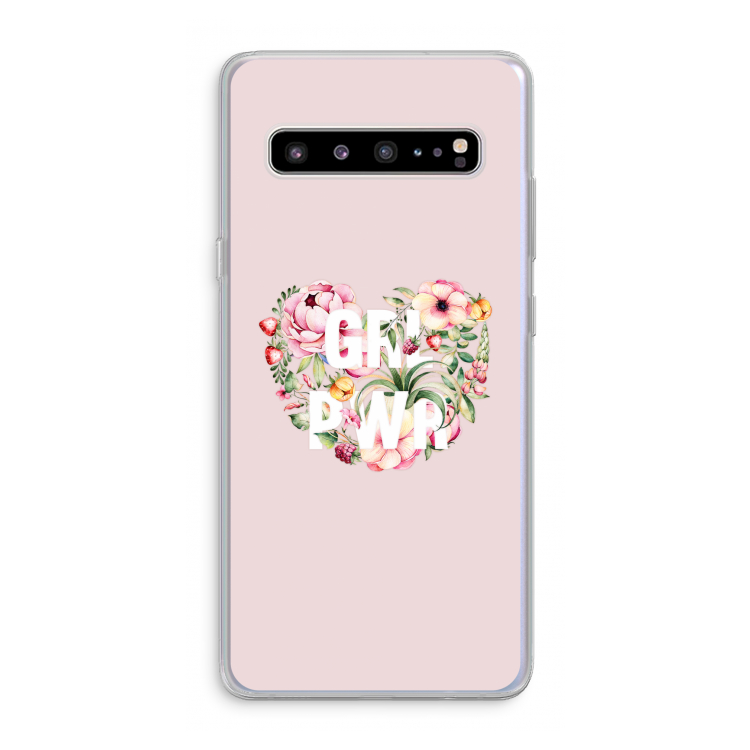 CaseCompany GRL PWR Flower: Samsung Galaxy S10 5G Transparant Hoesje