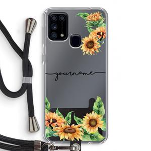 CaseCompany Zonnebloemen: Samsung Galaxy M31 Transparant Hoesje met koord