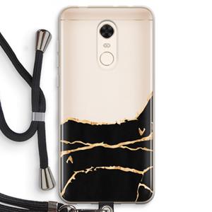 CaseCompany Gouden marmer: Xiaomi Redmi 5 Transparant Hoesje met koord