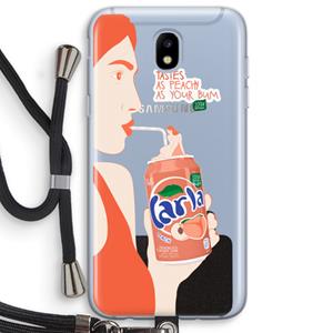 CaseCompany Peach please!: Samsung Galaxy J5 (2017) Transparant Hoesje met koord