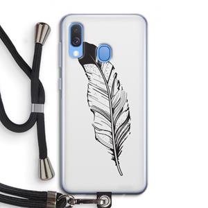 CaseCompany Pluim: Samsung Galaxy A40 Transparant Hoesje met koord