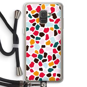 CaseCompany Colored Giraffe: Samsung Galaxy A8 (2018) Transparant Hoesje met koord