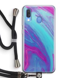 CaseCompany Zweverige regenboog: Samsung Galaxy A40 Transparant Hoesje met koord