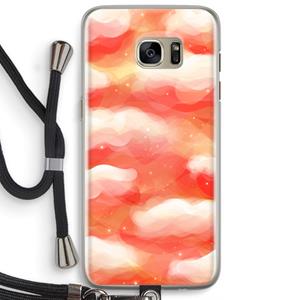 CaseCompany Lichte Wolken: Samsung Galaxy S7 Edge Transparant Hoesje met koord