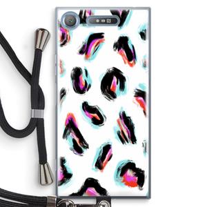 CaseCompany Cheetah color: Sony Xperia XZ1 Transparant Hoesje met koord