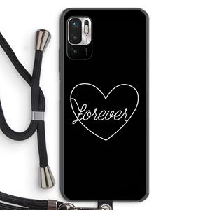 CaseCompany Forever heart black: Xiaomi Redmi Note 10 5G Transparant Hoesje met koord