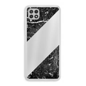 CaseCompany Zwart marmer: Samsung Galaxy A22 4G Transparant Hoesje