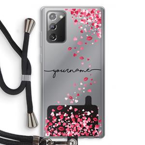 CaseCompany Hartjes en kusjes: Samsung Galaxy Note 20 / Note 20 5G Transparant Hoesje met koord