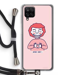 CaseCompany Hartje: Samsung Galaxy A12 Transparant Hoesje met koord