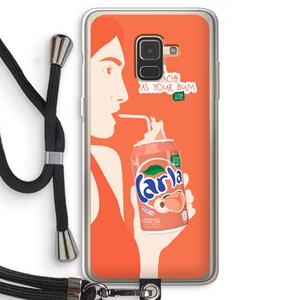 CaseCompany Peach please!: Samsung Galaxy A8 (2018) Transparant Hoesje met koord