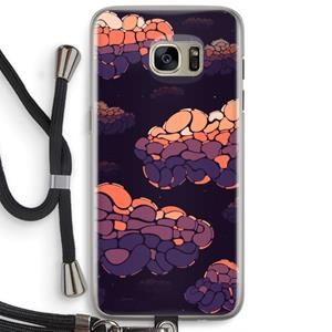 CaseCompany Patroon Wolken: Samsung Galaxy S7 Edge Transparant Hoesje met koord