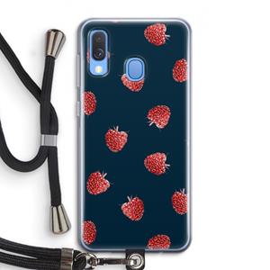 CaseCompany Framboosjes: Samsung Galaxy A40 Transparant Hoesje met koord