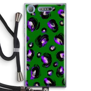 CaseCompany Green Cheetah: Sony Xperia XZ1 Transparant Hoesje met koord