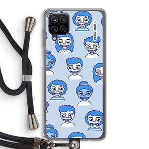 CaseCompany Gezichtjes: Samsung Galaxy A12 Transparant Hoesje met koord