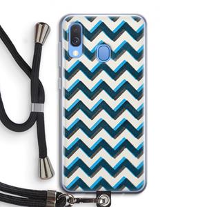 CaseCompany Onderbroken lijn: Samsung Galaxy A40 Transparant Hoesje met koord