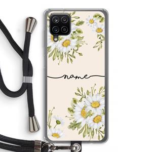 CaseCompany Daisies: Samsung Galaxy A12 Transparant Hoesje met koord