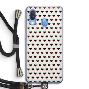 CaseCompany Hartjes: Samsung Galaxy A40 Transparant Hoesje met koord
