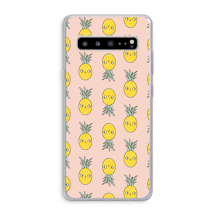 CaseCompany Ananas: Samsung Galaxy S10 5G Transparant Hoesje