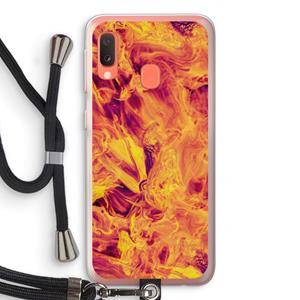 CaseCompany Eternal Fire: Samsung Galaxy A20e Transparant Hoesje met koord