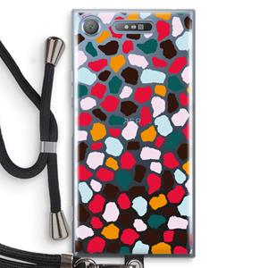 CaseCompany Colored Giraffe: Sony Xperia XZ1 Transparant Hoesje met koord