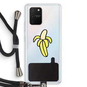 CaseCompany Banana: Samsung Galaxy S10 Lite Transparant Hoesje met koord