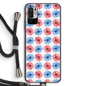 CaseCompany Klaproosjes: Xiaomi Redmi Note 10 5G Transparant Hoesje met koord