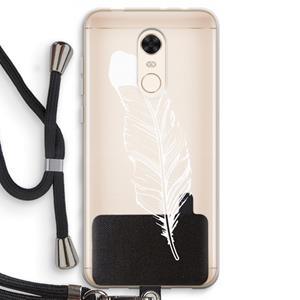 CaseCompany Pluim: Xiaomi Redmi 5 Transparant Hoesje met koord