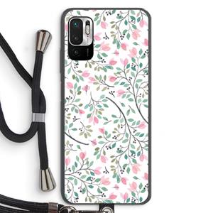 CaseCompany Sierlijke bloemen: Xiaomi Redmi Note 10 5G Transparant Hoesje met koord