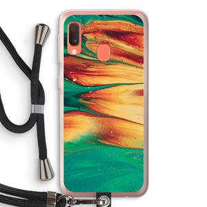 CaseCompany Green Inferno: Samsung Galaxy A20e Transparant Hoesje met koord