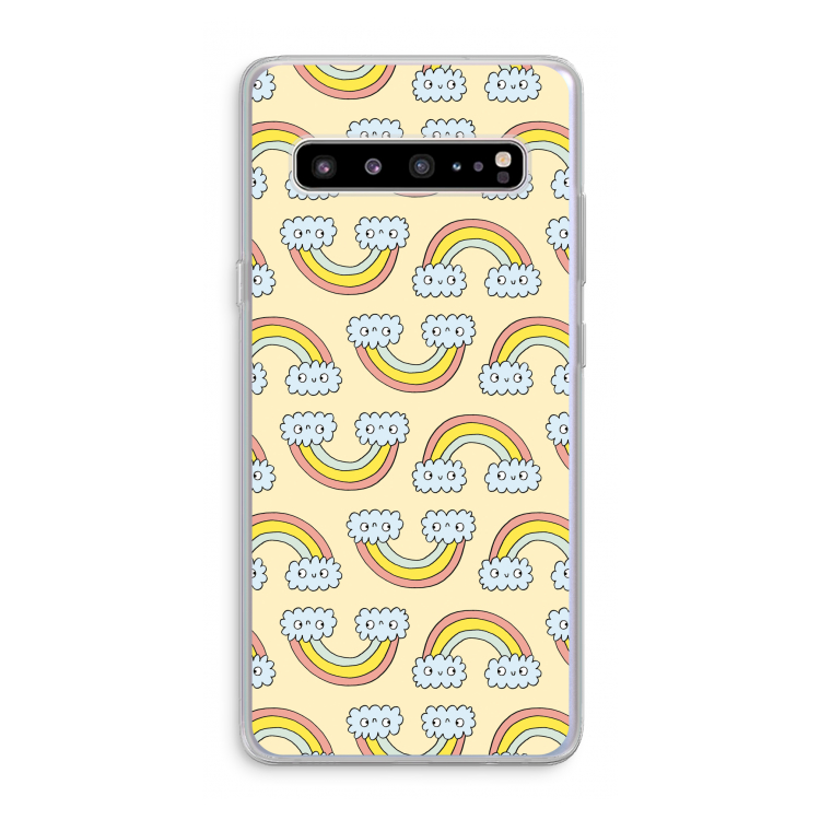 CaseCompany Regenboog: Samsung Galaxy S10 5G Transparant Hoesje