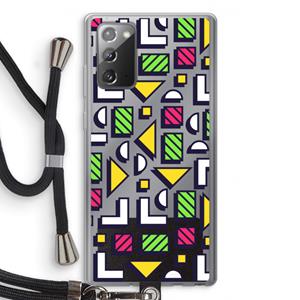 CaseCompany 8-bit N°4: Samsung Galaxy Note 20 / Note 20 5G Transparant Hoesje met koord