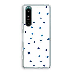 CaseCompany Blauwe stippen: Sony Xperia 5 III Transparant Hoesje