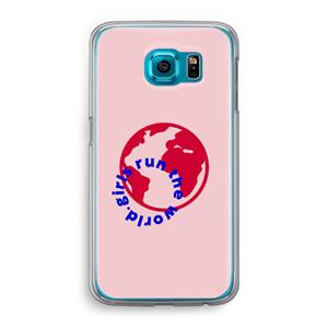 CaseCompany Run The World: Samsung Galaxy S6 Transparant Hoesje
