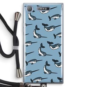 CaseCompany Narwhal: Sony Xperia XZ1 Transparant Hoesje met koord