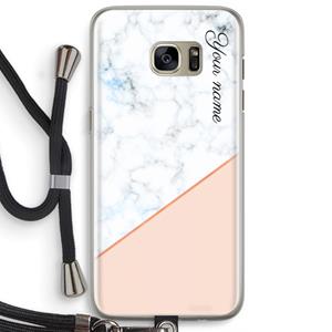 CaseCompany Marmer in stijl: Samsung Galaxy S7 Edge Transparant Hoesje met koord