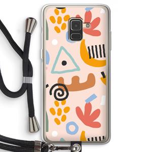 CaseCompany Abstract: Samsung Galaxy A8 (2018) Transparant Hoesje met koord