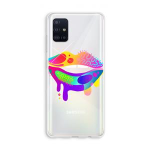 CaseCompany Lip Palette: Galaxy A51 4G Transparant Hoesje