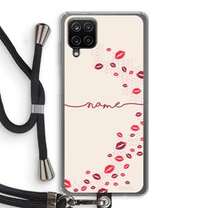 CaseCompany Kusjes: Samsung Galaxy A12 Transparant Hoesje met koord