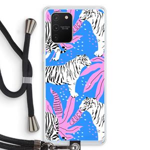 CaseCompany Tijger: Samsung Galaxy S10 Lite Transparant Hoesje met koord