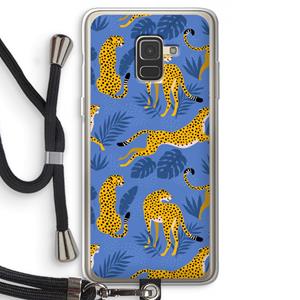 CaseCompany Luipaard: Samsung Galaxy A8 (2018) Transparant Hoesje met koord