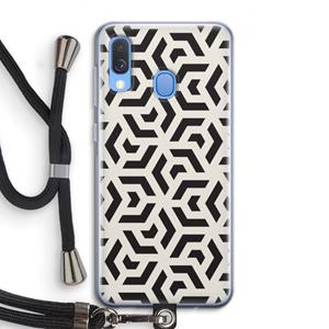 CaseCompany Crazy pattern: Samsung Galaxy A40 Transparant Hoesje met koord