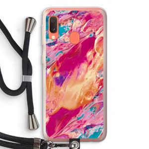 CaseCompany Pastel Echoes: Samsung Galaxy A20e Transparant Hoesje met koord