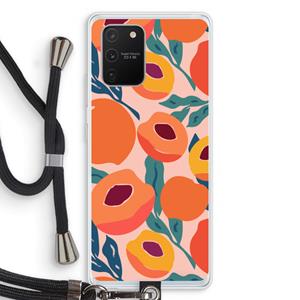 CaseCompany Perzik: Samsung Galaxy S10 Lite Transparant Hoesje met koord
