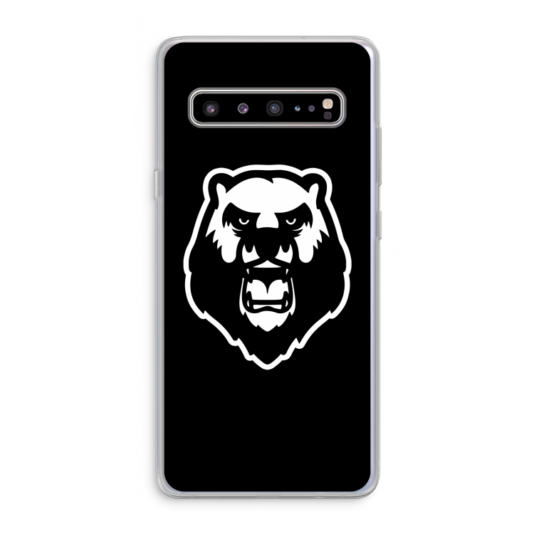 CaseCompany Angry Bear (black): Samsung Galaxy S10 5G Transparant Hoesje